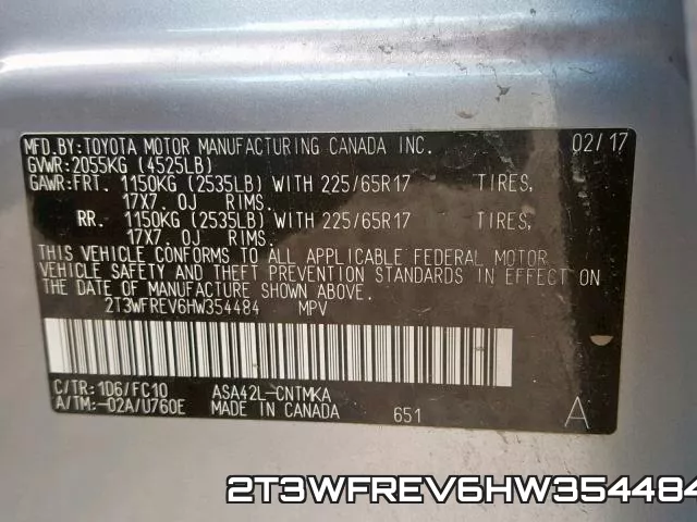2T3WFREV6HW354484 фото 2
