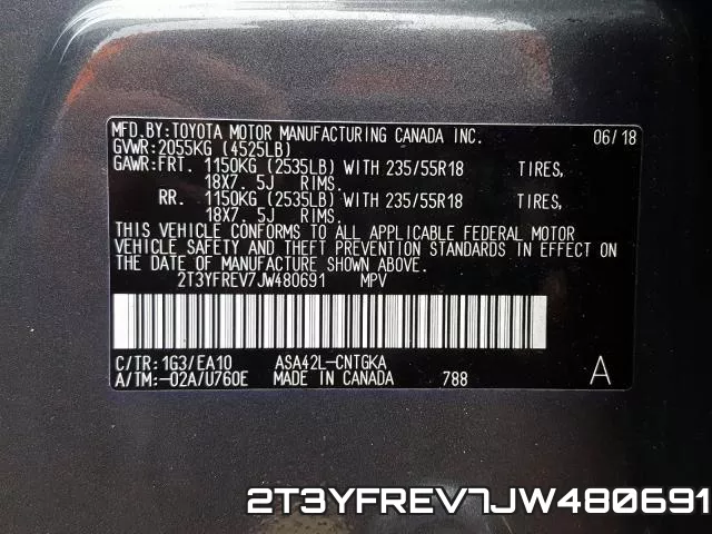 2T3YFREV7JW480691 фото 2