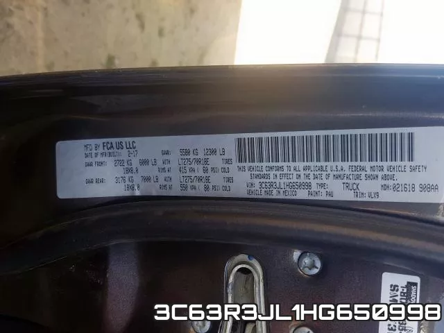 3C63R3JL1HG650998 фото 2