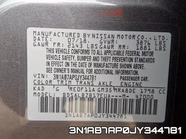 3N1AB7AP0JY344781 фото 2