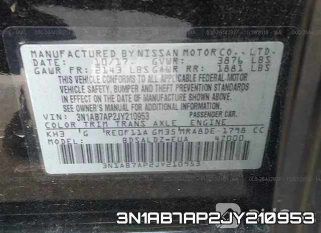 3N1AB7AP2JY210953 фото 10