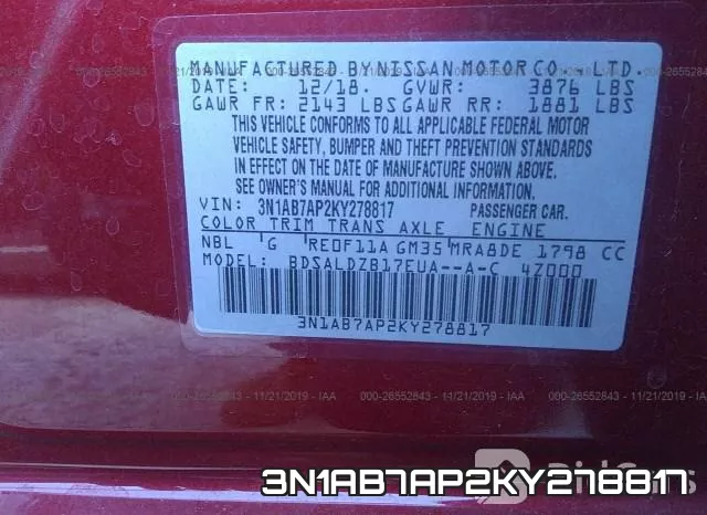 3N1AB7AP2KY278817 фото 10