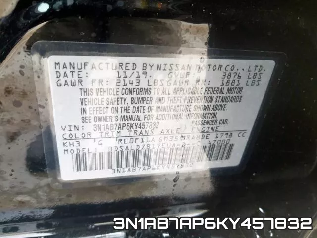 3N1AB7AP6KY457832 фото 2
