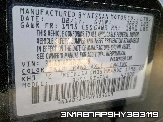 3N1AB7AP9HY383119 фото 2