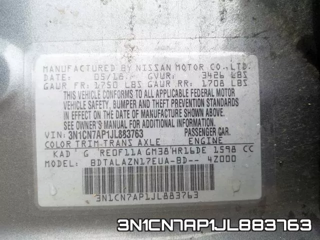 3N1CN7AP1JL883763 фото 2