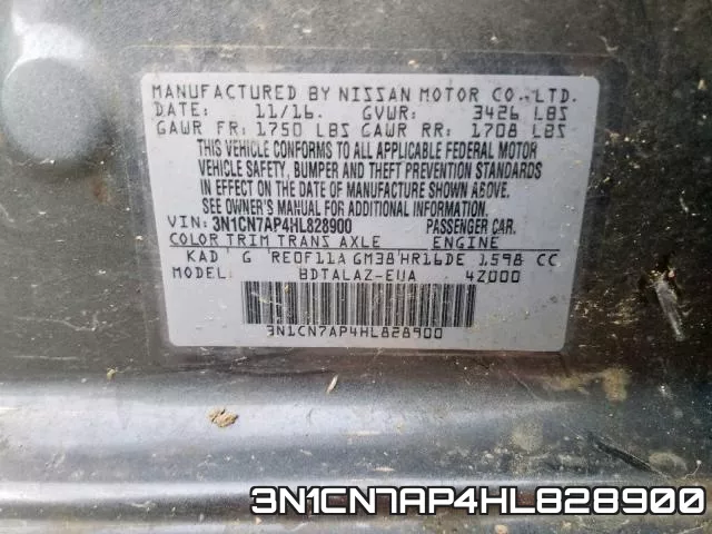 3N1CN7AP4HL828900 фото 2