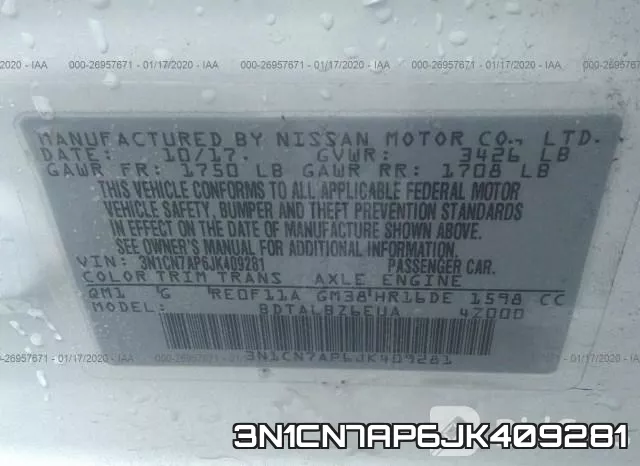 3N1CN7AP6JK409281 фото 10
