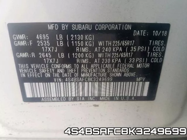 4S4BSAFC8K3249699 фото 2
