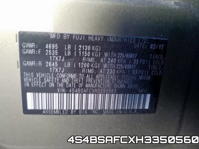 4S4BSAFCXH3350560 фото 2