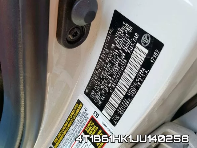 4T1B61HK1JU140258 фото 2