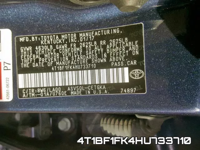 4T1BF1FK4HU733710 фото 2