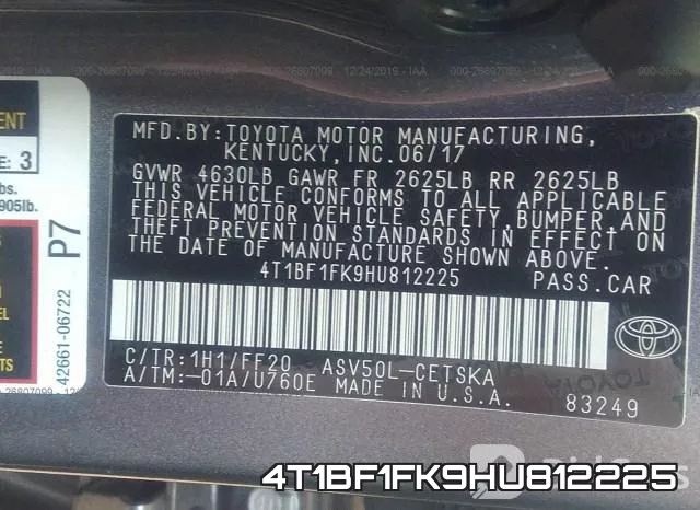 4T1BF1FK9HU812225 фото 10