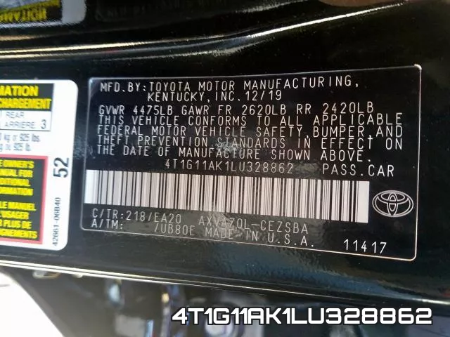 4T1G11AK1LU328862 фото 2