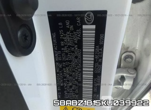 58ABZ1B15KU039922 фото 10