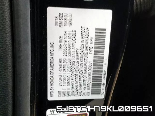 5J8TC1H79KL009651 фото 2