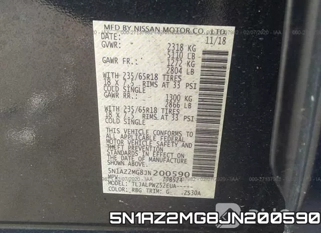 5N1AZ2MG8JN200590 фото 10