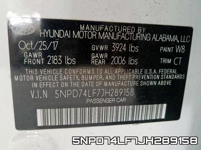 5NPD74LF7JH289158 фото 2