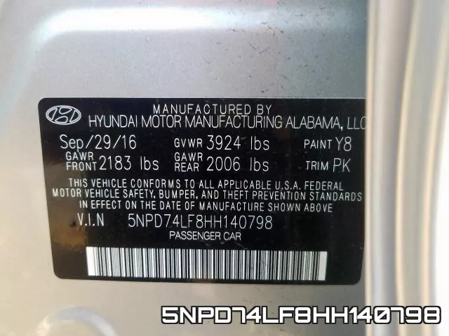 5NPD74LF8HH140798 фото 2