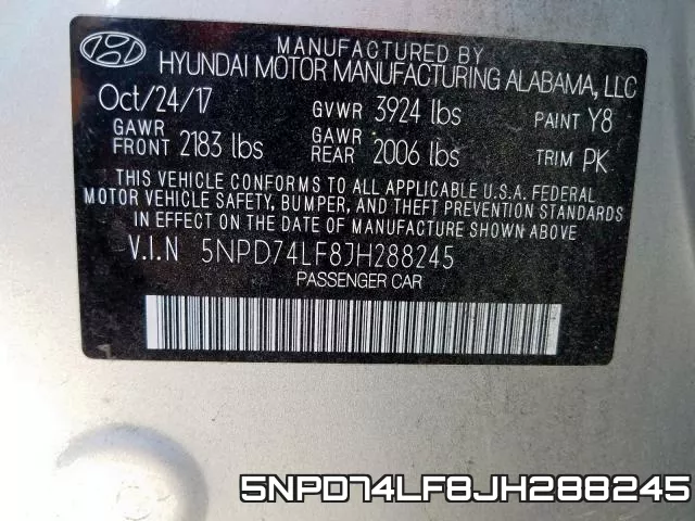 5NPD74LF8JH288245 фото 2