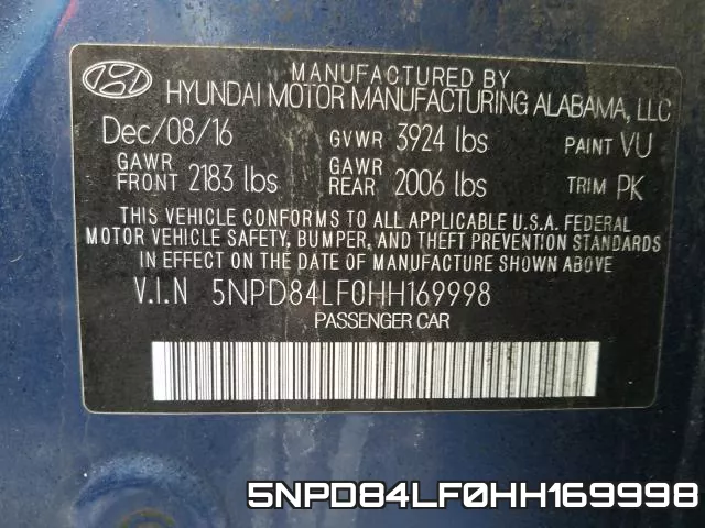 5NPD84LF0HH169998 фото 2