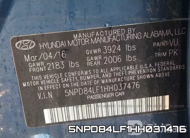 5NPD84LF1HH037476 фото 10