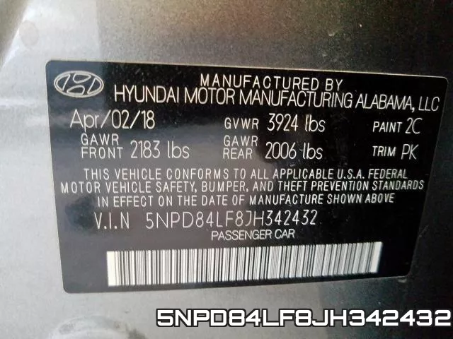5NPD84LF8JH342432 фото 2