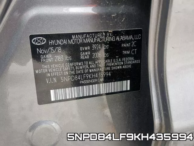 5NPD84LF9KH435994 фото 2