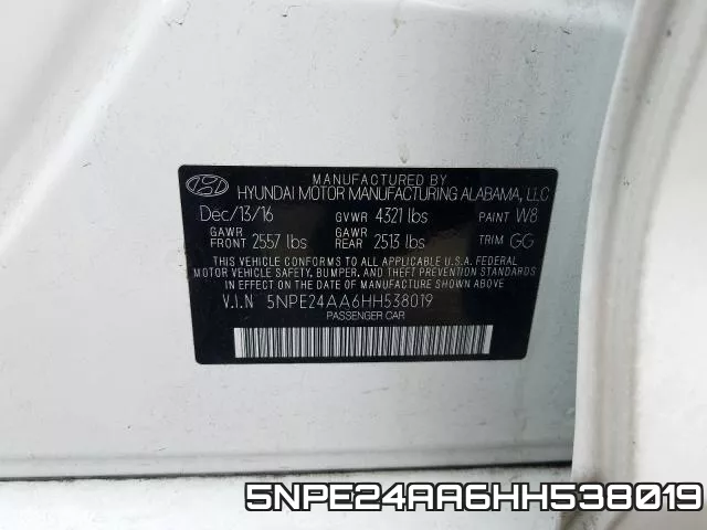 5NPE24AA6HH538019 фото 2