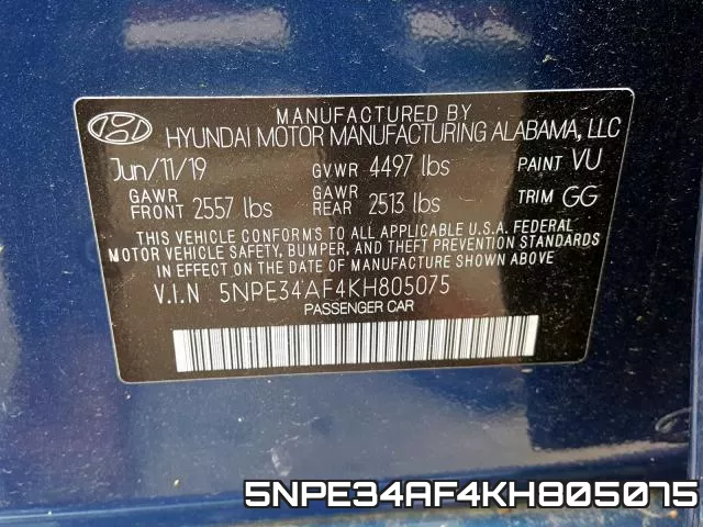 5NPE34AF4KH805075 фото 2