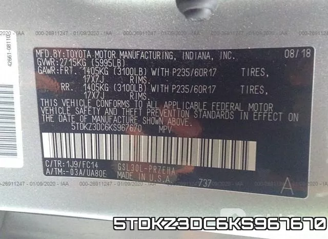 5TDKZ3DC6KS967670 фото 10