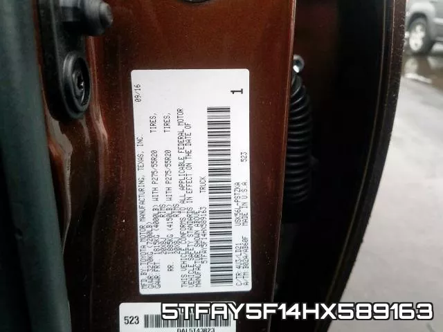 5TFAY5F14HX589163 фото 2