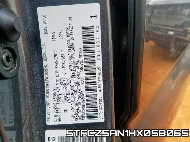5TFCZ5AN1HX058065 фото 2