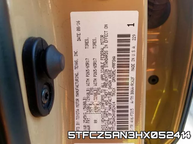 5TFCZ5AN3HX052414 фото 2