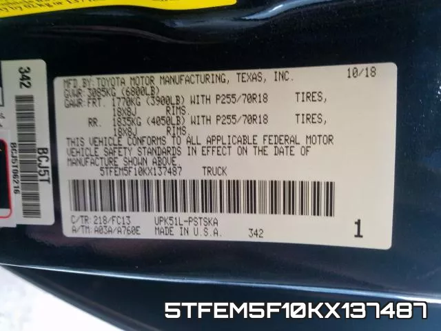5TFEM5F10KX137487 фото 2