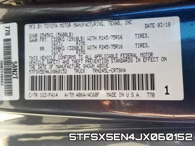 5TFSX5EN4JX060152 фото 2