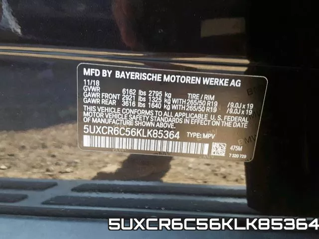 5UXCR6C56KLK85364 фото 2