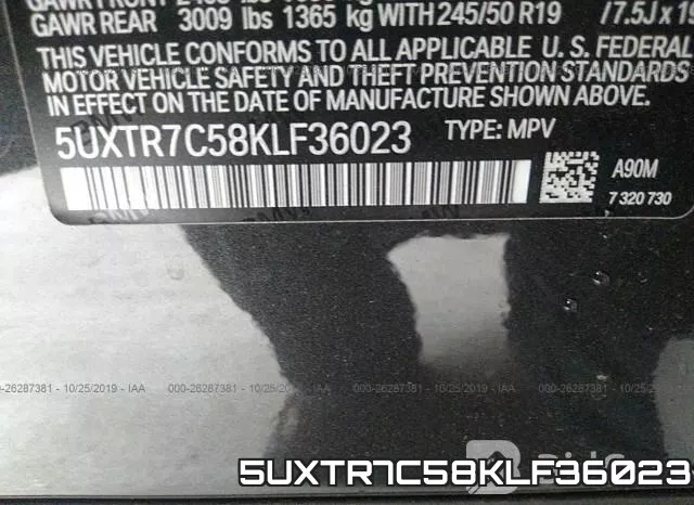5UXTR7C58KLF36023 фото 10