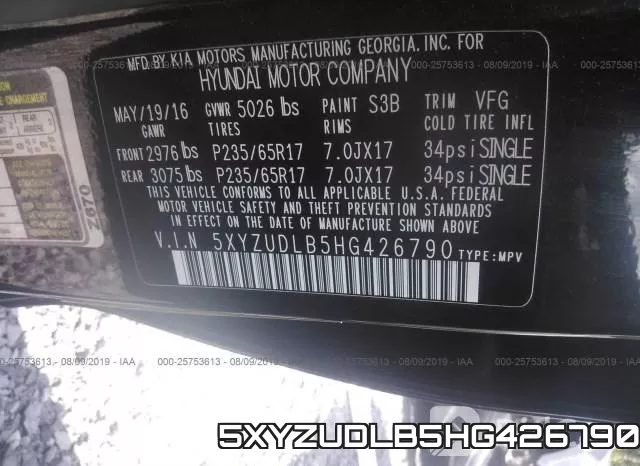 5XYZUDLB5HG426790 фото 10