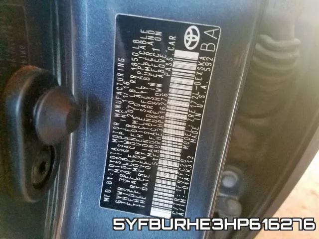 5YFBURHE3HP616276 фото 2