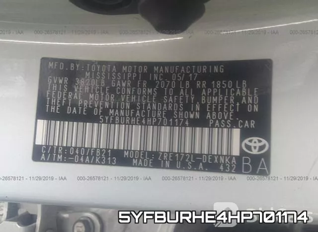 5YFBURHE4HP701174 фото 10