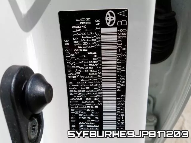 5YFBURHE9JP817203 фото 2