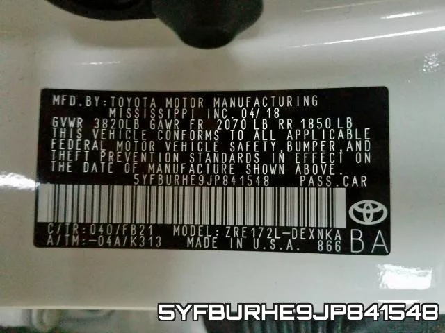 5YFBURHE9JP841548 фото 2