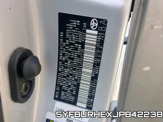 5YFBURHEXJP842238 фото 2