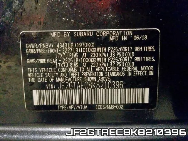 JF2GTAEC8K8210396 фото 2