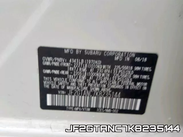 JF2GTANC7K8235144 фото 2