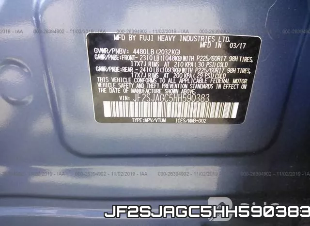 JF2SJAGC5HH590383 фото 10