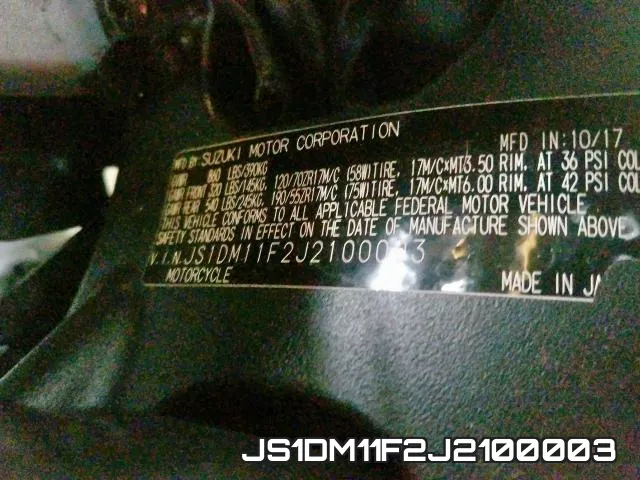 JS1DM11F2J2100003 фото 2