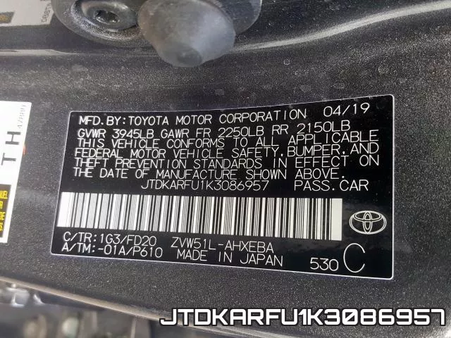 JTDKARFU1K3086957 фото 2