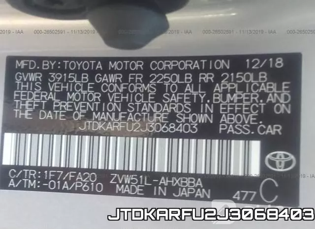 JTDKARFU2J3068403 фото 10