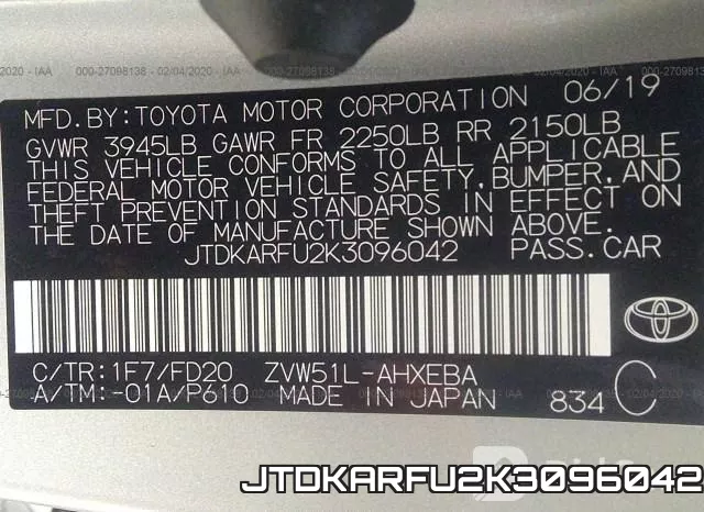 JTDKARFU2K3096042 фото 10